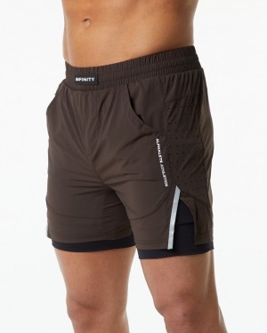 Pantaloni Scurti Barbati Alphalete Infinity Speed 5.5" Maro | 671059-FZY