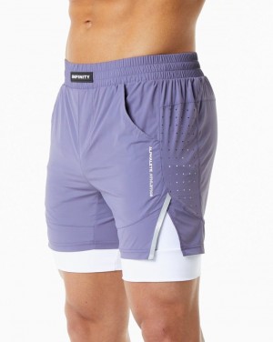 Pantaloni Scurti Barbati Alphalete Infinity Speed 5.5" Violet | 954678-ARX