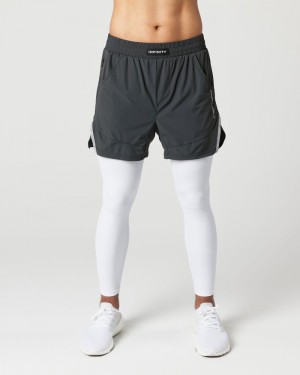 Pantaloni Scurti Barbati Alphalete Infinity 2-in-1 Speed 5.5" Gri | 824519-HKJ