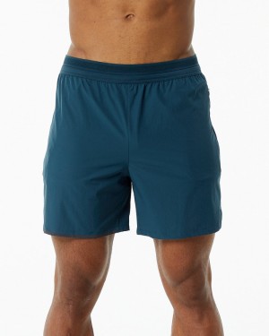 Pantaloni Scurti Barbati Alphalete Studio 6" Albastri Inchis | 430817-KZT