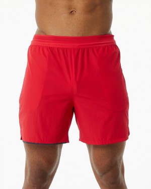 Pantaloni Scurti Barbati Alphalete Studio 6" Rosii | 170495-VCM