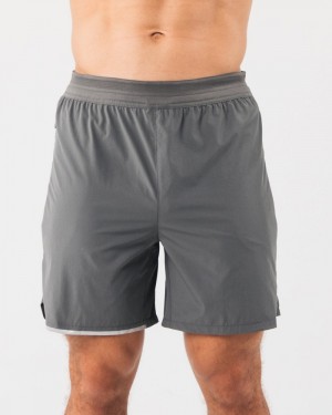 Pantaloni Scurti Barbati Alphalete Studio 6" Gri | 234580-FIP