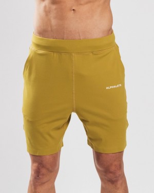 Pantaloni Scurti Barbati Alphalete Trace 8" Muștar | 593067-TDM