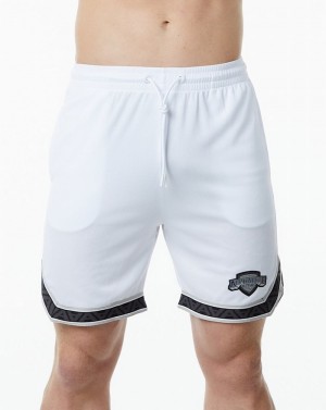 Pantaloni Scurti Barbati Alphalete Varsity Basketball 9" Albi | 480713-ILZ