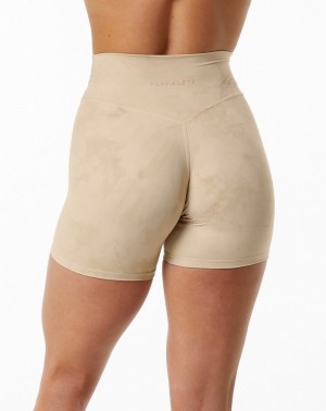 Pantaloni Scurti Dama Alphalete Alphalux Wonder 6" Bej | 107486-APS