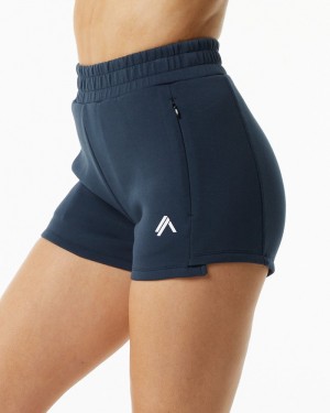 Pantaloni Scurti Dama Alphalete ELMTS Atletism 3.5" Bleumarin | 659437-ZXV