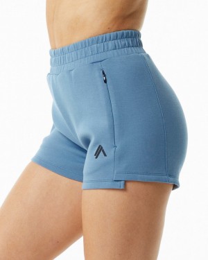 Pantaloni Scurti Dama Alphalete ELMTS Atletism 3.5" Albastri | 704936-EUL
