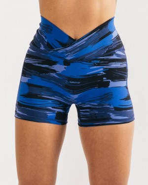 Pantaloni Scurti Dama Alphalete Surface Power 5" Albastri Camuflaj | 904326-AEC
