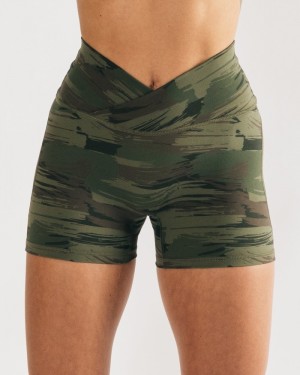 Pantaloni Scurti Dama Alphalete Surface Power 5" Masline Verzi Camuflaj | 275398-SWR