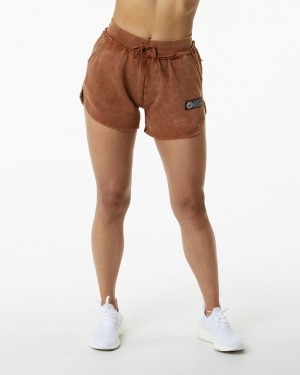 Pantaloni Scurti Dama Alphalete Very Terry Kaki | 627931-OLQ