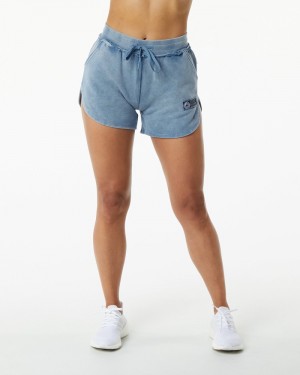 Pantaloni Scurti Dama Alphalete Very Terry Albastri | 314607-EUY