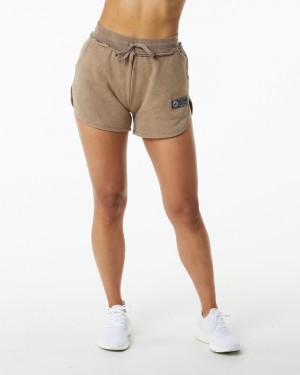 Pantaloni Scurti Dama Alphalete Very Terry Gri | 840179-KEX