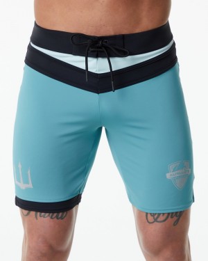 Pantaloni Scurti de Bord Barbati Alphalete Trident Competitie Turcoaz | 961035-ZXK