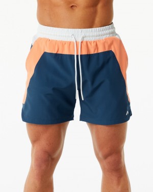 Pantaloni Scurti de Bord Barbati Alphalete Swim Trunk 5.5" Portocalii Albastri | 519672-JWP