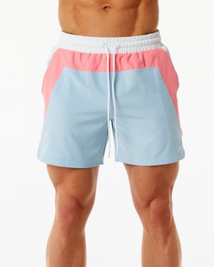 Pantaloni Scurti de Bord Barbati Alphalete Swim Trunk 5.5" Corai Albastri Deschis | 307615-GPY