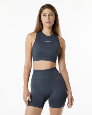 Sutiene Dama Alphalete Ozone Crop Gri Inchis | 384610-TAY