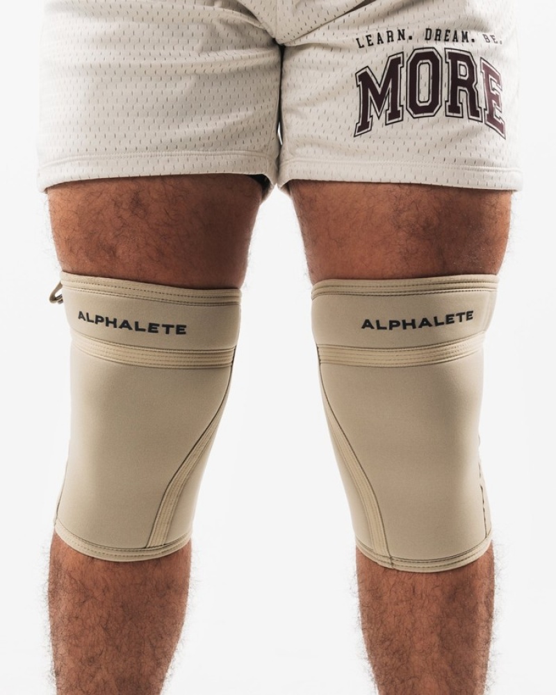 Alte Accesorii Barbati Alphalete Knee Sleeves Bej | 487503-BGQ