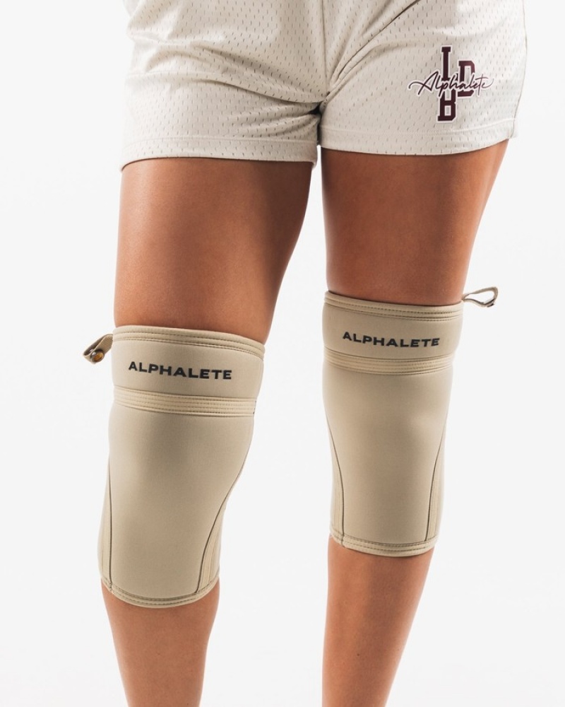 Alte Accesorii Barbati Alphalete Knee Sleeves Bej | 487503-BGQ