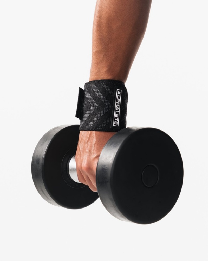 Alte Accesorii Barbati Alphalete Wrist Wraps Negrii | 739168-SYB