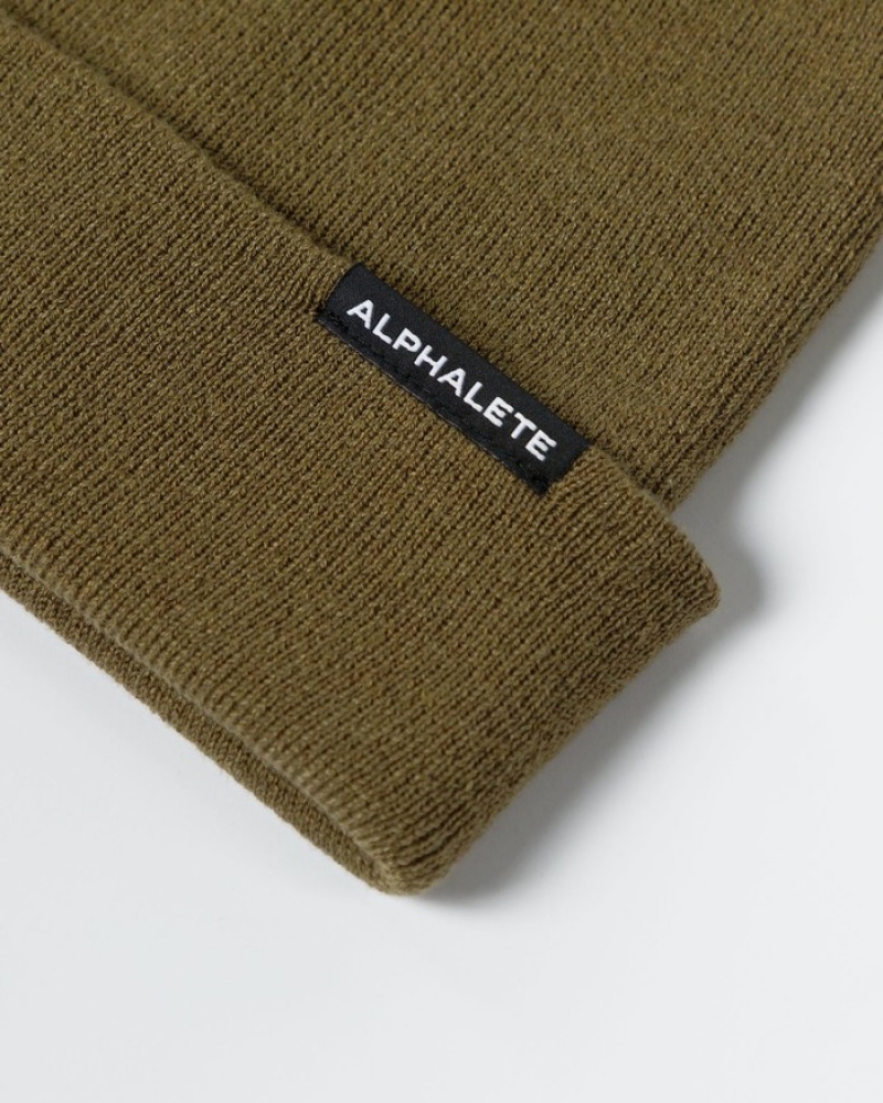 Caciuli Barbati Alphalete Essential Foldover Masline Verzi | 893041-WKS