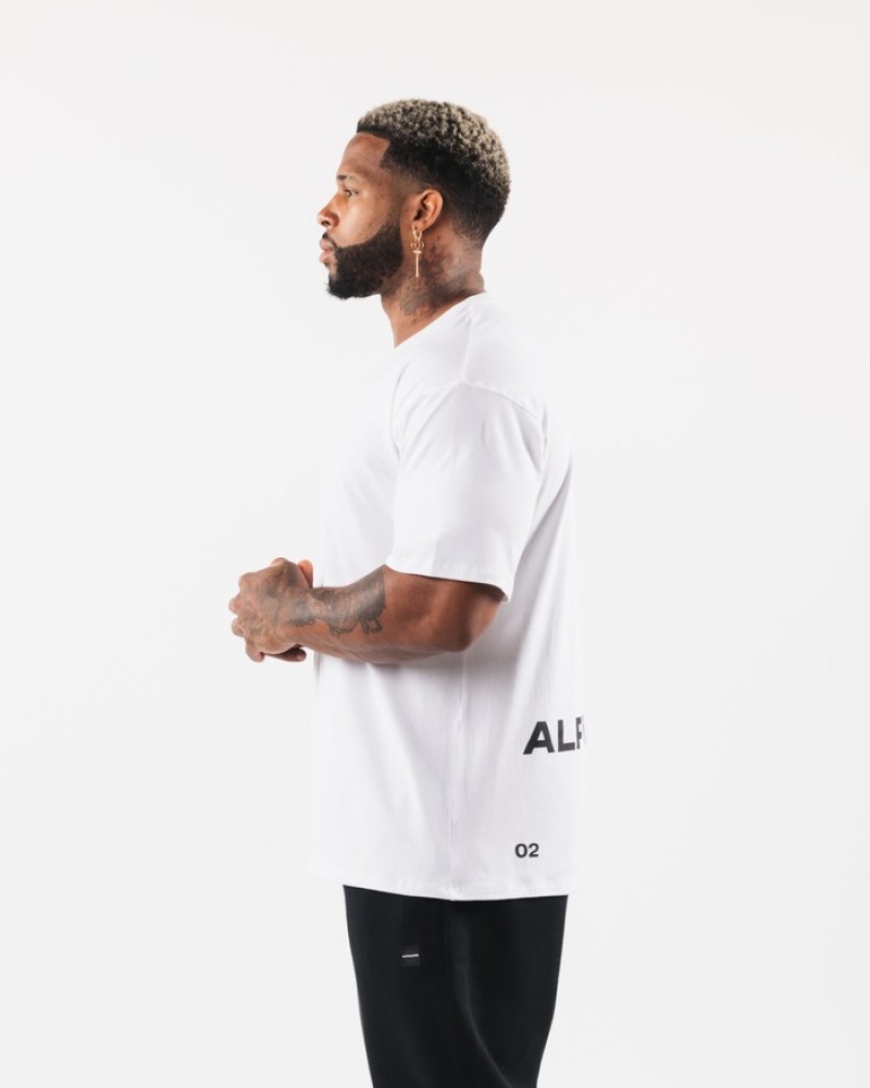 Camasa Barbati Alphalete Brushed Crest Albi | 367295-JOP