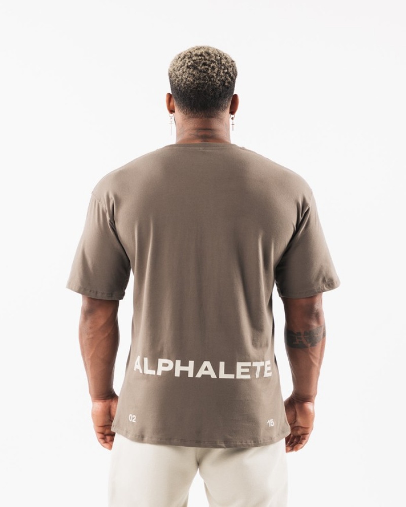Camasa Barbati Alphalete Brushed Crest Gri Maro | 649025-SPH