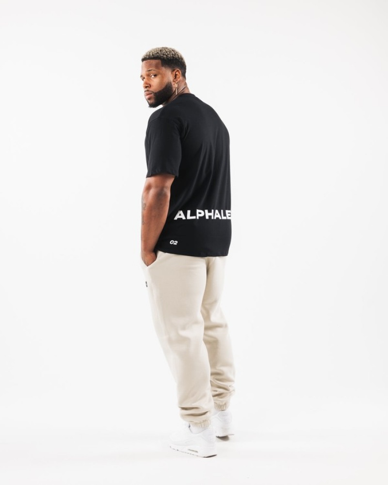 Camasa Barbati Alphalete Brushed Crest Negrii | 490568-IPJ
