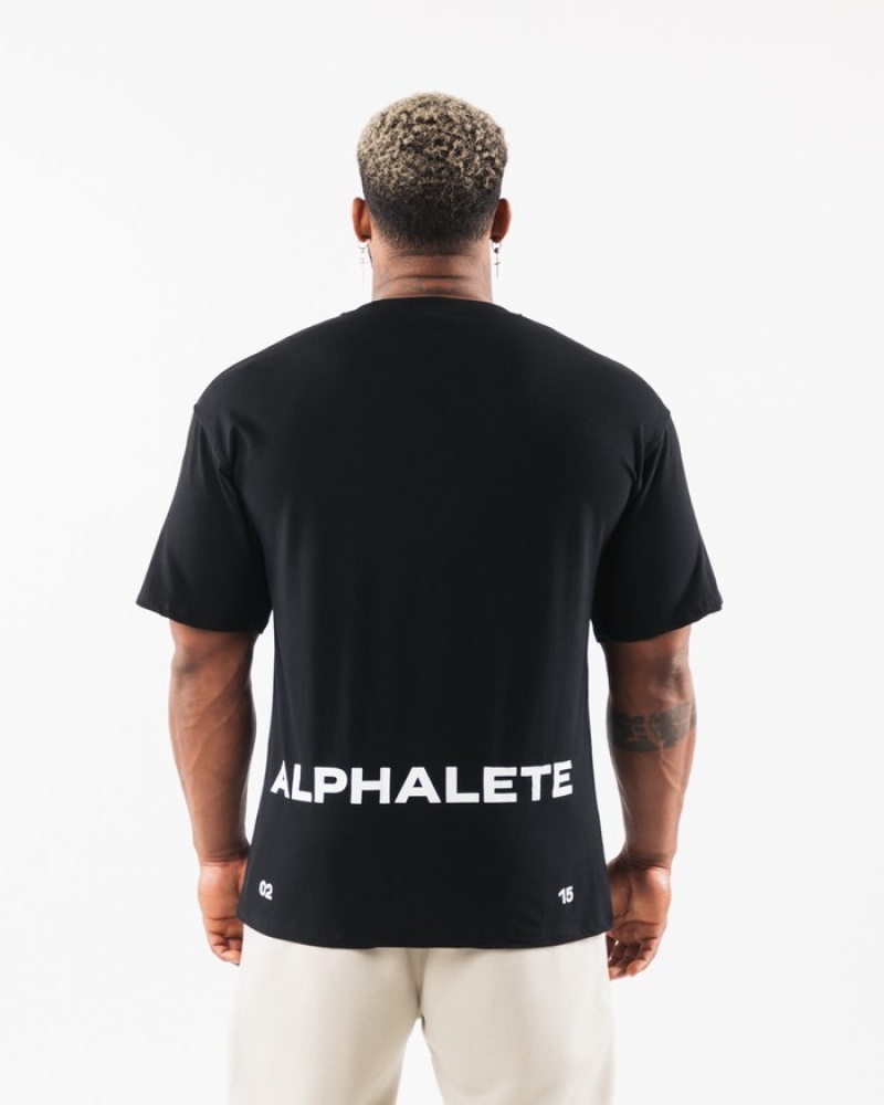 Camasa Barbati Alphalete Brushed Crest Negrii | 490568-IPJ