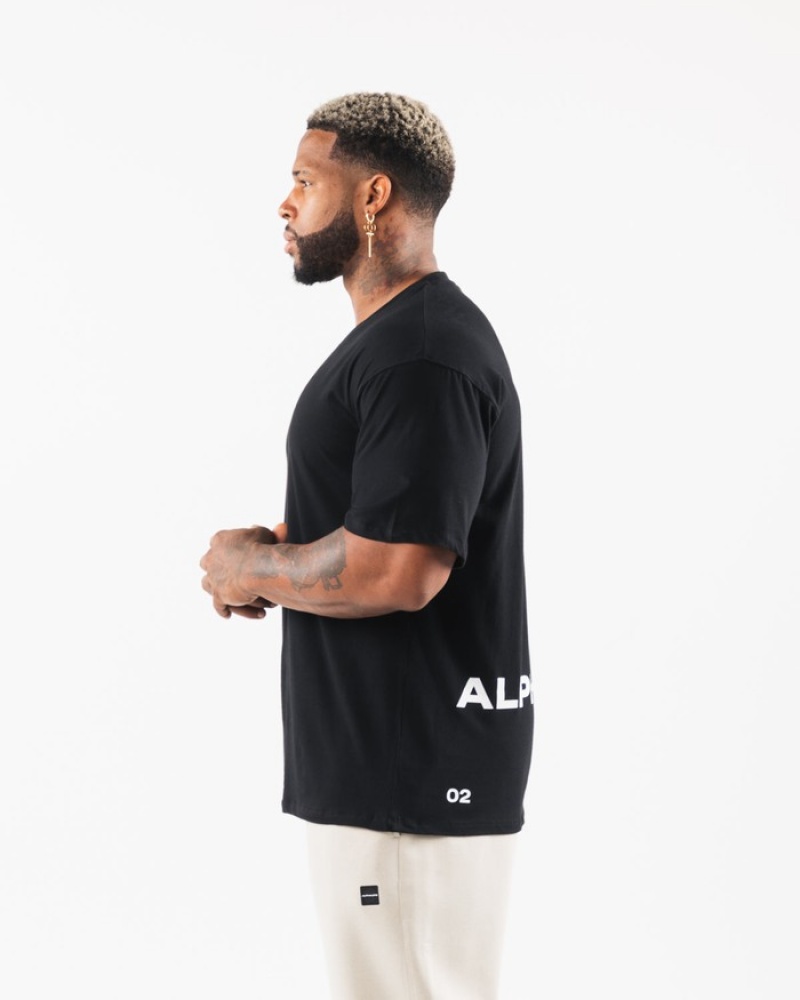 Camasa Barbati Alphalete Brushed Crest Negrii | 490568-IPJ