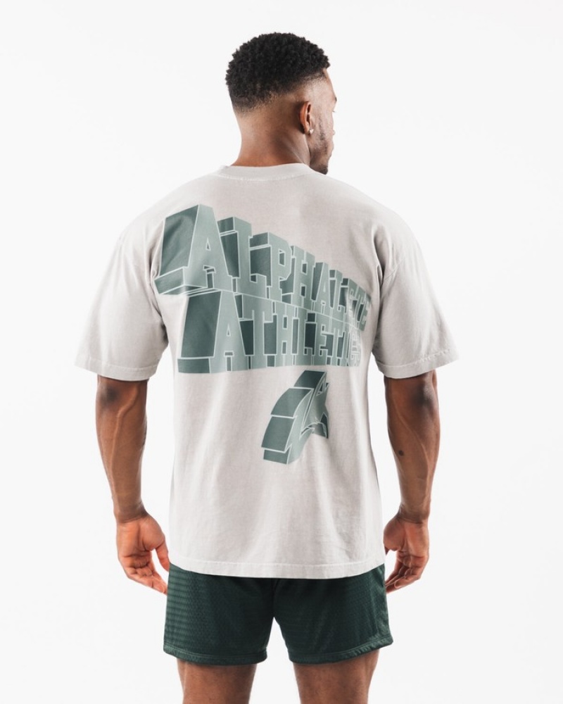 Camasa Barbati Alphalete Dimensional Argintii Inchis | 784261-FZC