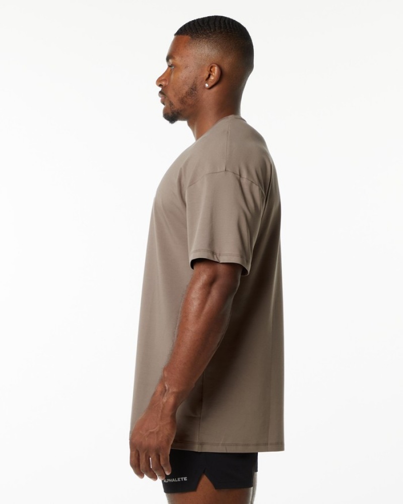 Camasa Barbati Alphalete Emblem Bej | 973482-QAT