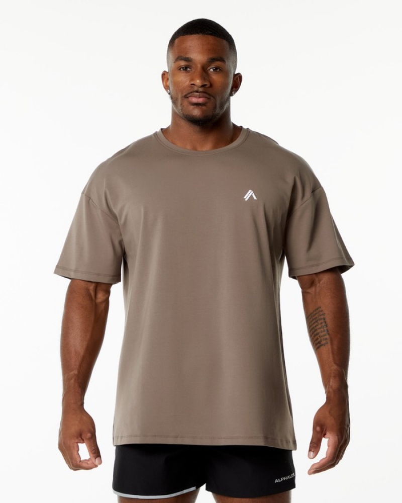 Camasa Barbati Alphalete Emblem Bej | 973482-QAT