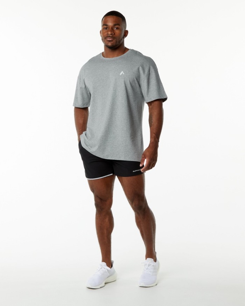 Camasa Barbati Alphalete Emblem Gri | 301678-WGJ
