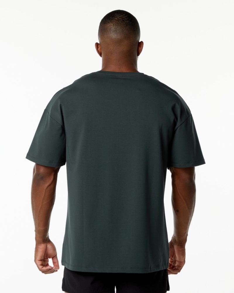 Camasa Barbati Alphalete Emblem Verzi | 654713-JOA