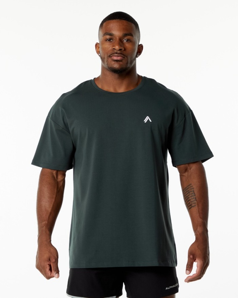 Camasa Barbati Alphalete Emblem Verzi | 654713-JOA