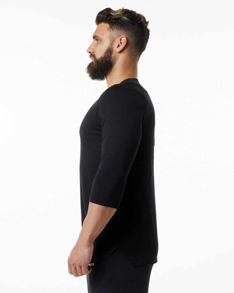 Camasa Barbati Alphalete Evo 3/4 Sleeve Negrii | 401976-AZG
