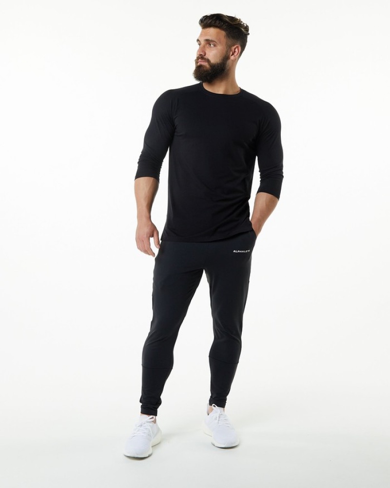Camasa Barbati Alphalete Evo 3/4 Sleeve Negrii | 401976-AZG