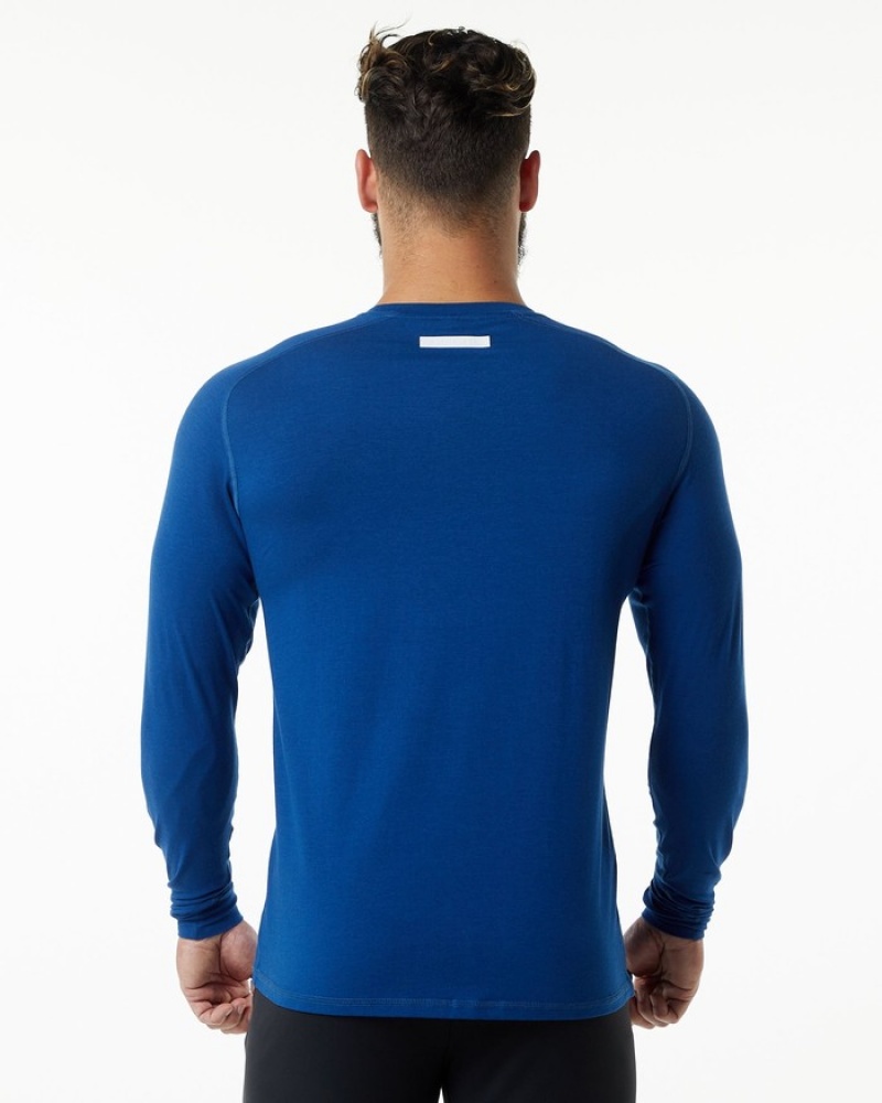 Camasa Barbati Alphalete Evo Epaulette Albastri | 360825-QSN