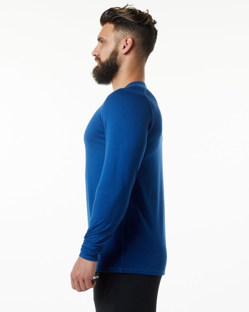 Camasa Barbati Alphalete Evo Epaulette Albastri | 360825-QSN