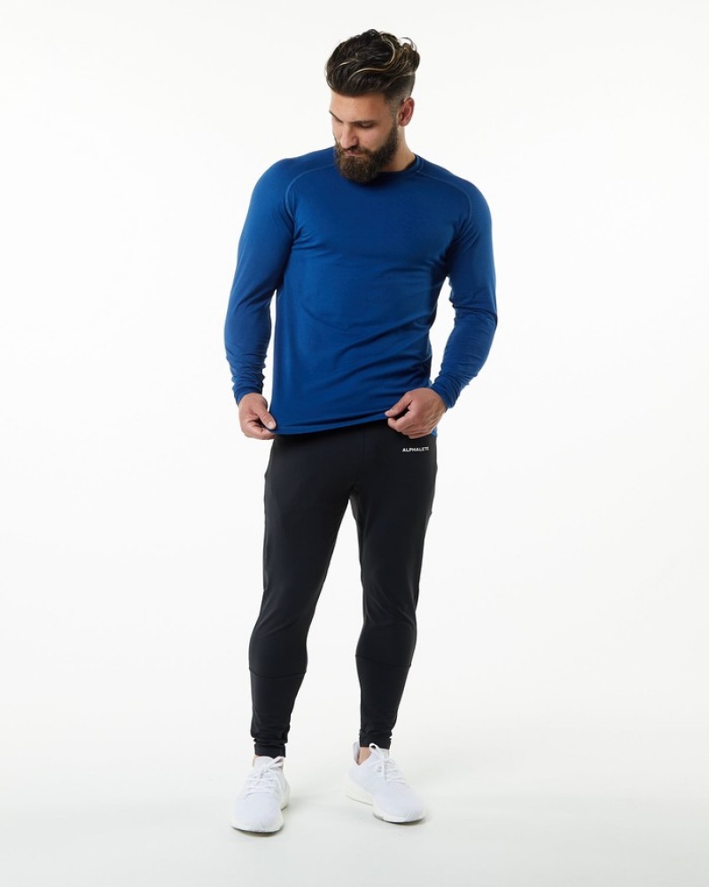 Camasa Barbati Alphalete Evo Epaulette Albastri | 360825-QSN