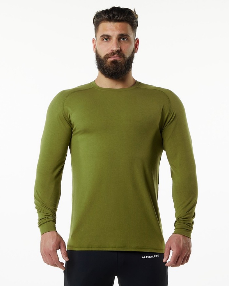 Camasa Barbati Alphalete Evo Epaulette Verzi | 381096-HZE