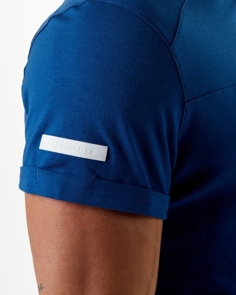 Camasa Barbati Alphalete Evo Pocket Albastri | 140357-WSF