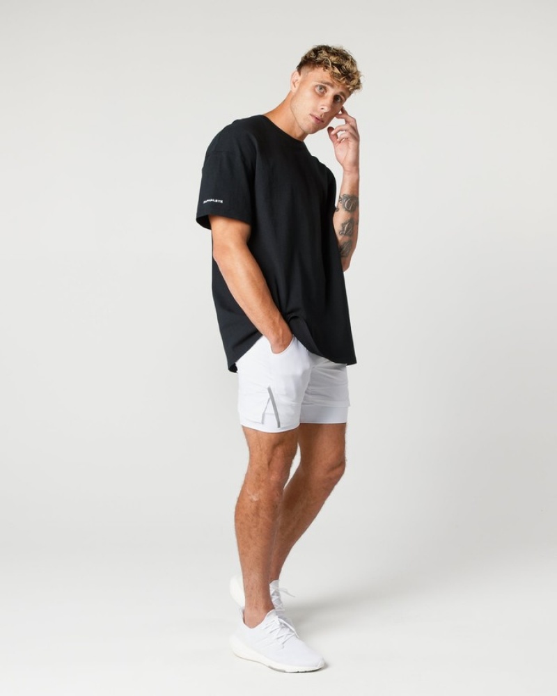 Camasa Barbati Alphalete Heavy Bumbac Core Negrii | 695037-JXL