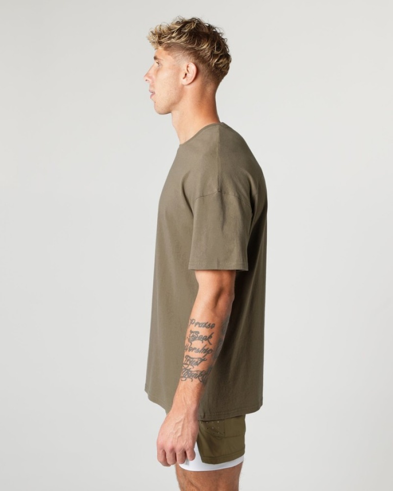 Camasa Barbati Alphalete Heavy Bumbac Core Gri | 817603-XQV