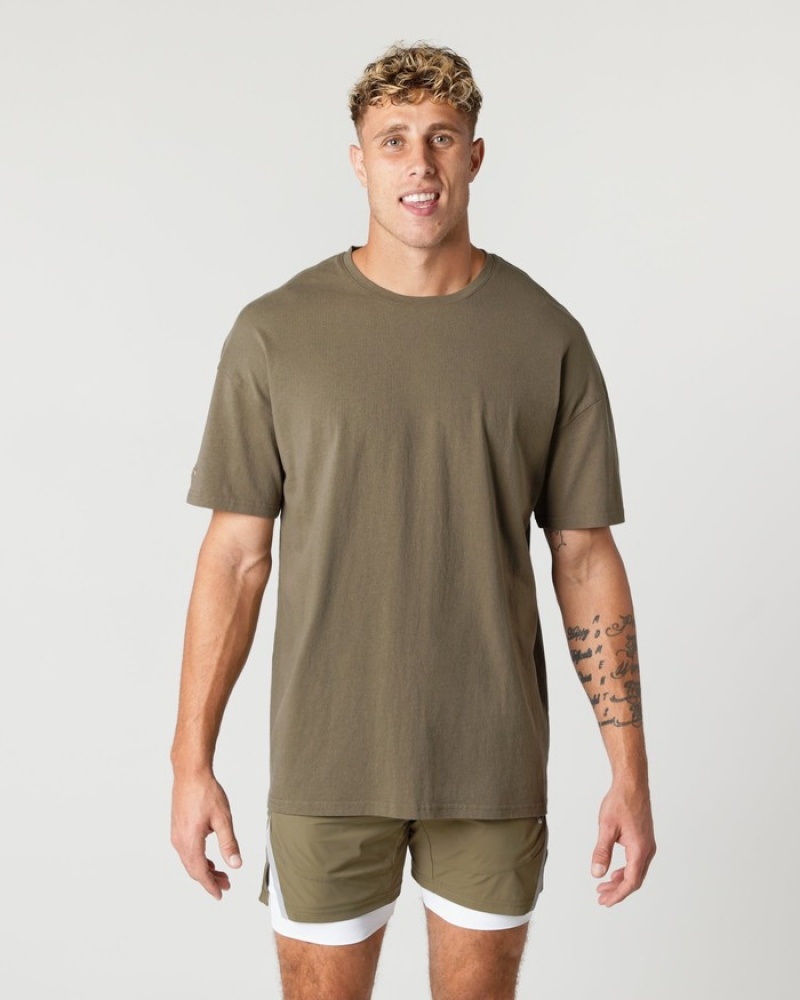 Camasa Barbati Alphalete Heavy Bumbac Core Gri | 817603-XQV