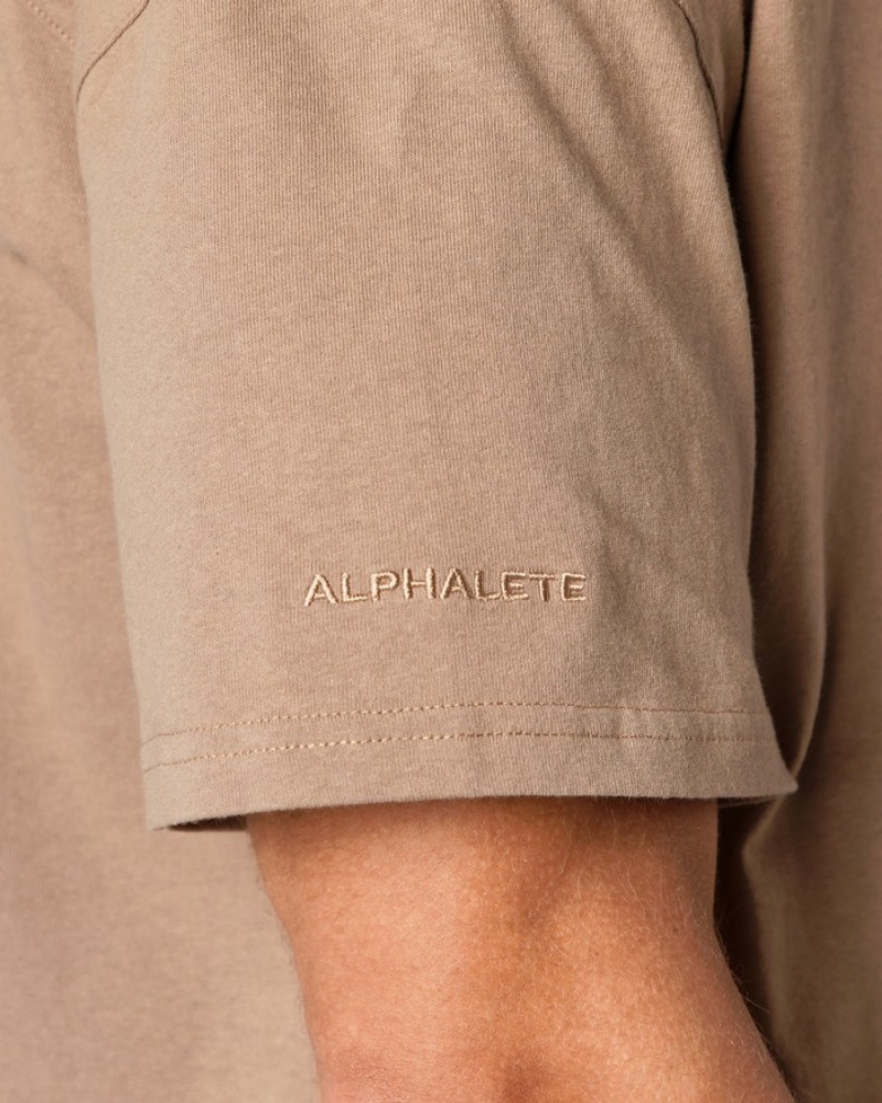 Camasa Barbati Alphalete Heavy Bumbac Core Gri | 235790-FQU