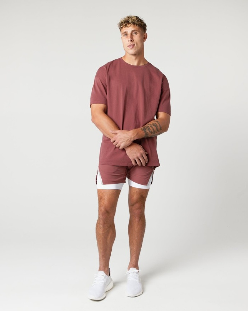 Camasa Barbati Alphalete Heavy Bumbac Core Roz | 327019-BLU