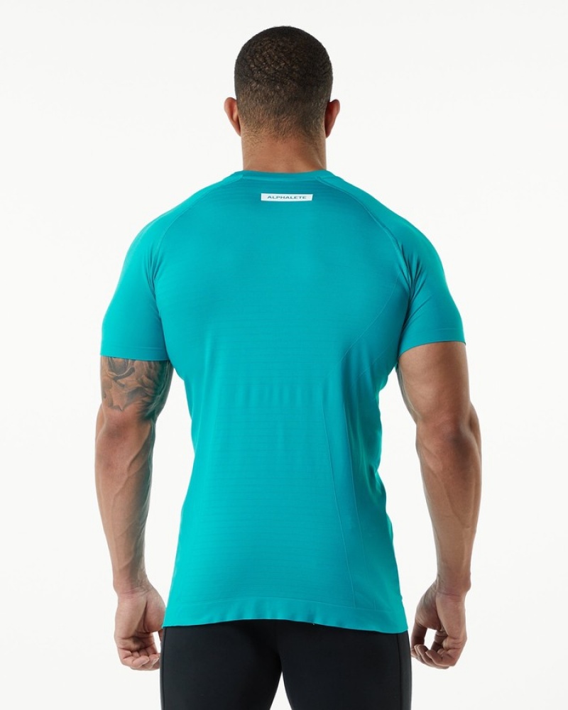 Camasa Barbati Alphalete Hero Albastri | 034751-WQG