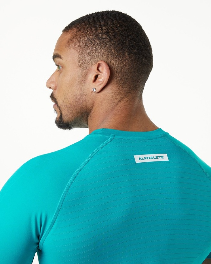 Camasa Barbati Alphalete Hero Albastri | 034751-WQG