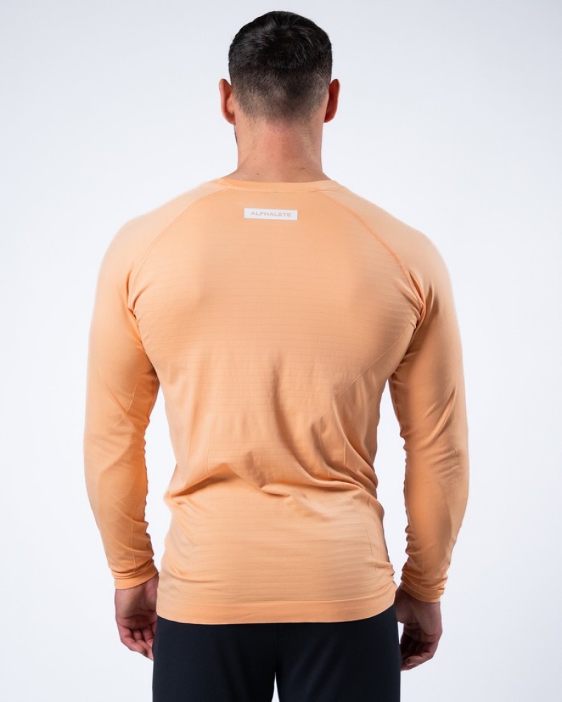Camasa Barbati Alphalete Hero Long Sleeve Corai | 674510-OPB